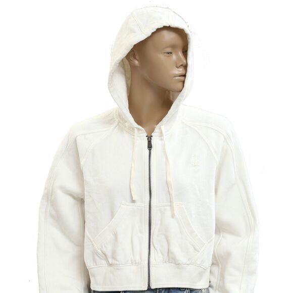 Free People FP Movement Side Line Zip Hoodie Jacket Top Ribbed White XS 281989 - Picture 6 of 10
